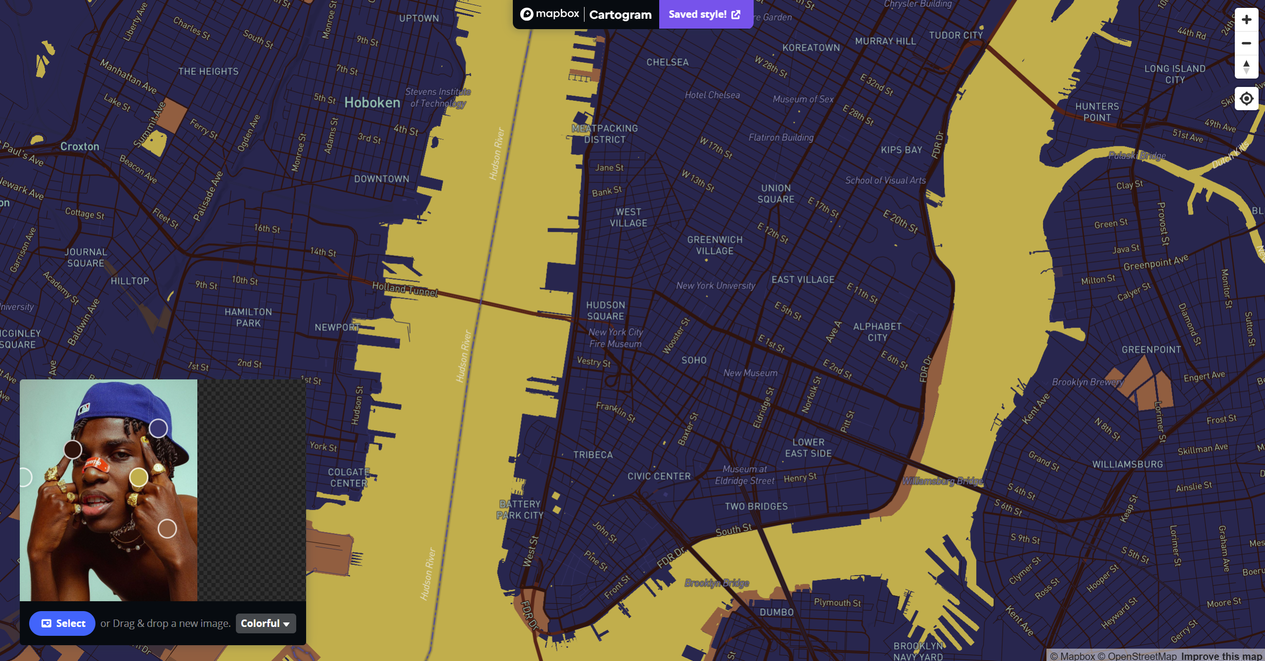 Exploration using mapbox's cartogram tool